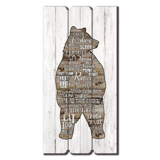 Cabin Rules Brown Bear