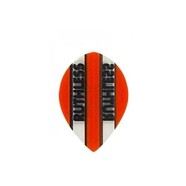 Ruthless Flights extra tough 100 micron dart flight with orange and black design