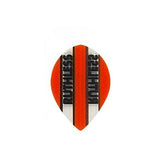 Ruthless Flights extra tough 100 micron dart flight with orange and black design