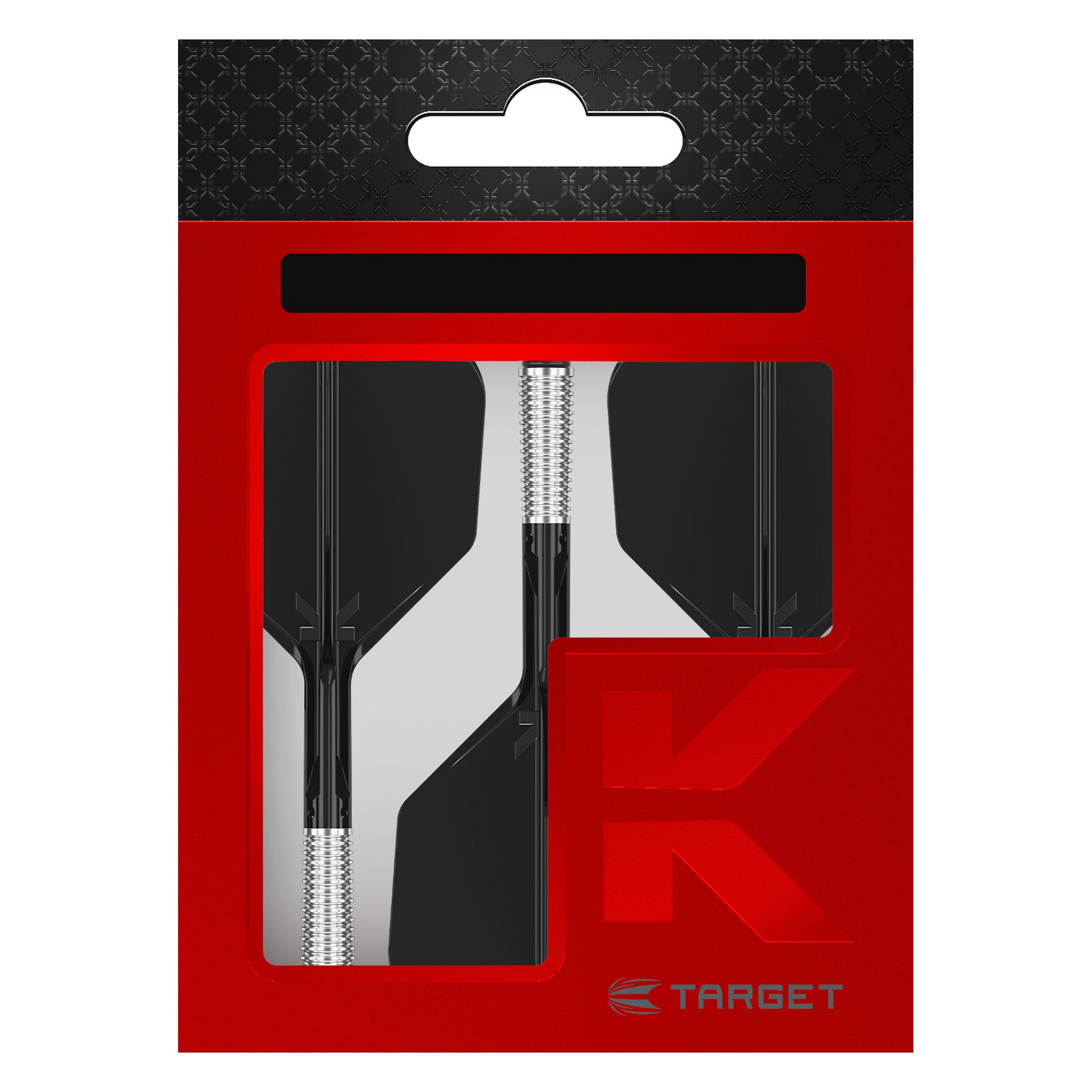 Packaged K-Shift No.6 Flight & Shaft Black  with red and black design packaging on a white background