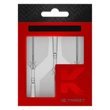 Red packaging with clear window displaying  K-Shift No.6 Flight and Shaft System in Clear, featuring Target branding.