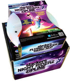 Slackers 100' Zipline with LED lights and flying saucer seat for nighttime backyard adventures
