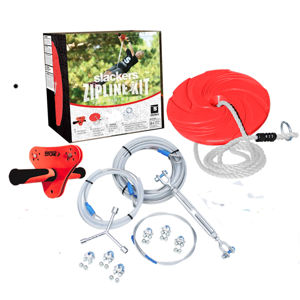 Slackers 90' Eagle Flyer Zipline Kit & Spring Brake System