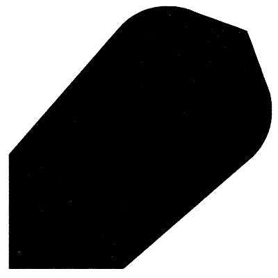 Black polyester dart flight in a standard shape, lightweight and durable material