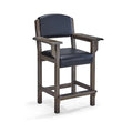 Brunswick Traditional Player's Chair with plush seat and back, built-in drink coaster and cue holder, 27-inch seat height in rustic brown finish