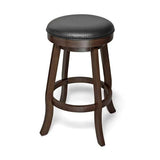 Brunswick Traditional Backless Bar Stool solid wood espresso finish with cushioned swivel seat 30 inch height