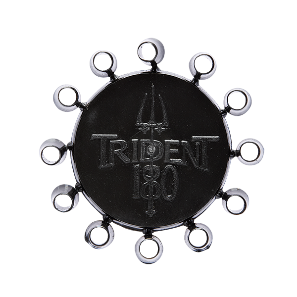 Trident 180 dart flight protector reducing bounce outs and extending flight life black circular design