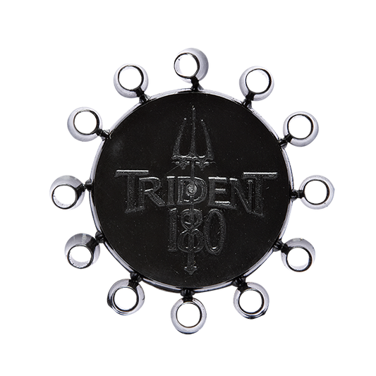 Trident 180 dart flight protector reducing bounce outs and extending flight life black circular design