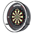 Winmau dartboard with Plasma black light with a white background