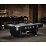 Black Wolf Pro Pool Table by Brunswick room setting